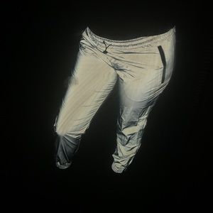 TRENDY REFLECTIVE PANTS . Real zippers